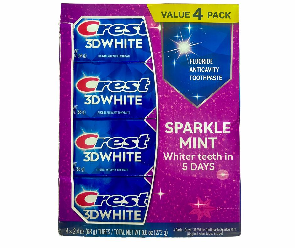 Crest Sparkle Mint Toothpaste, 4 Pack