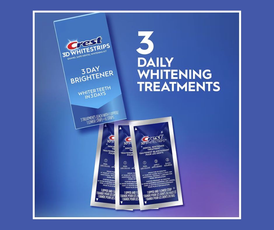 Crest 3D White strips 3 Day Brightener Teeth Whitening Kit