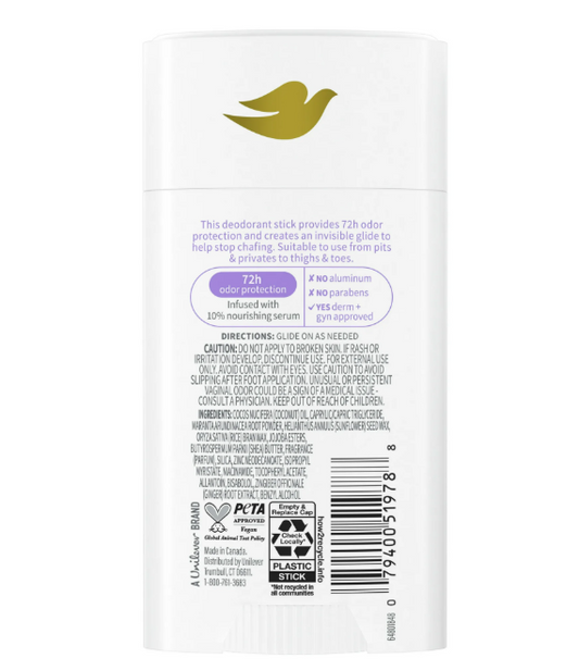 Dove Whole Body Deo Anti-Chafe Deodorant Stick – Coconut & Vanilla (2.6 oz)
