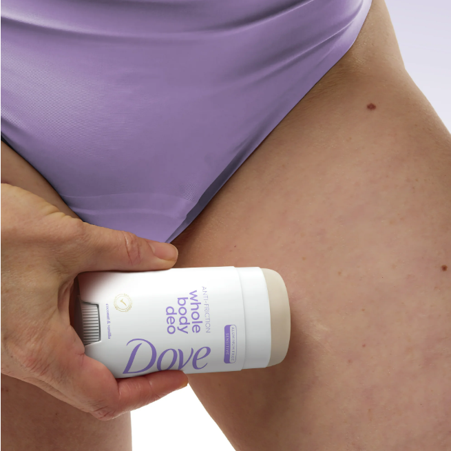 Dove Whole Body Deo Anti-Chafe Deodorant Stick – Coconut & Vanilla (2.6 oz)