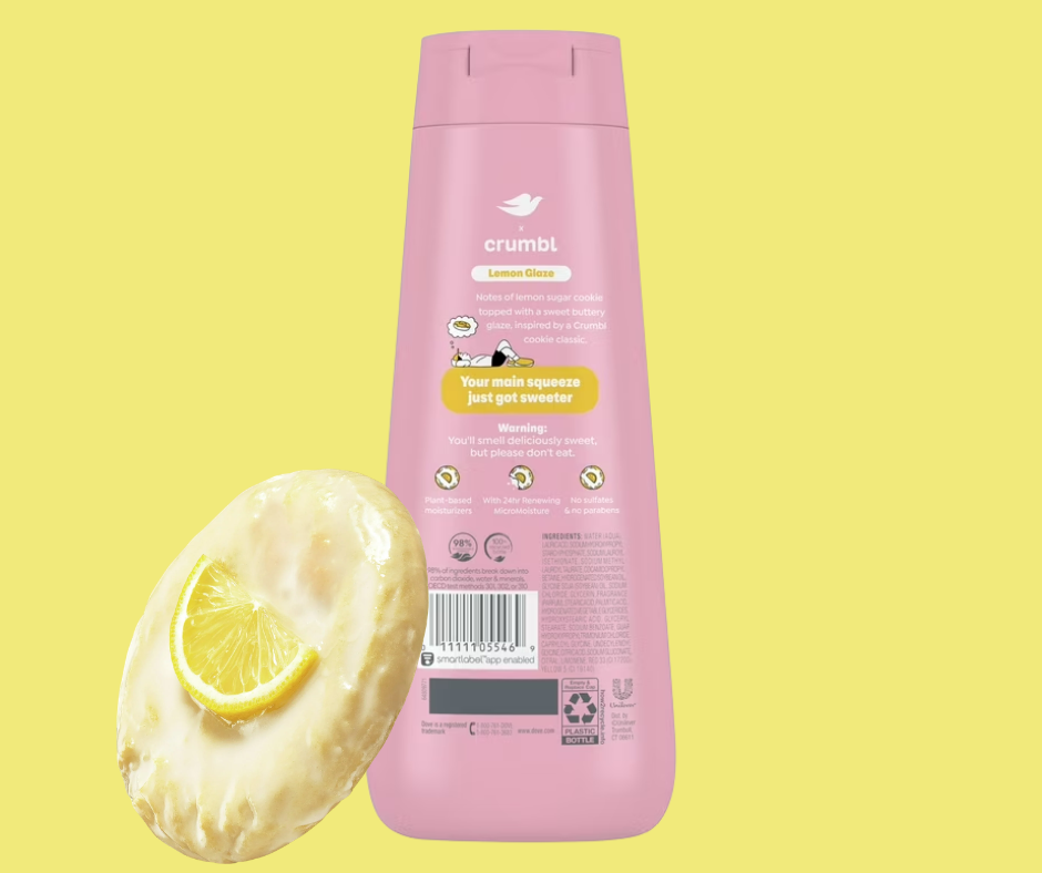 Dove x Crumbl Lemon Glaze Body Wash COMING SOON